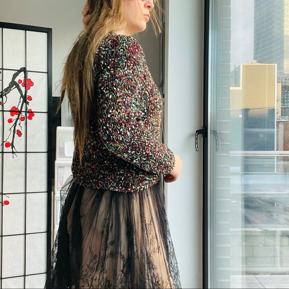 Lord & Taylor Vintage Confetti Ribbon Wool Angora Rabbit Hair Blend Sweater - Picture 11 of 17